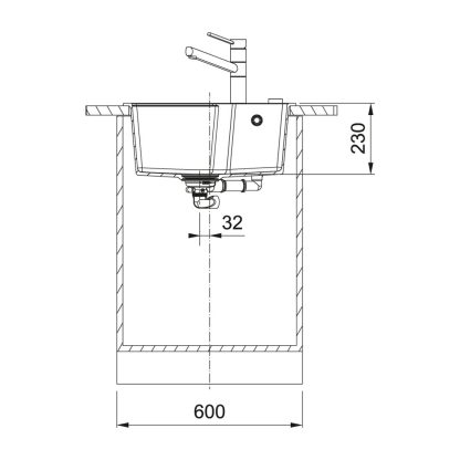 ΝΕΡΟΧΥΤΗΣ ΕΝΘΕΤΟΣ URBAN UBG 560x500mm ΜΠΕΖ FRANKE