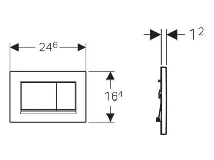 ΠΛΑΚΕΤΑ SIGMA 3 115.883.14.1 ΜΑΥΡΗ ΜΑΤ GEBERIT