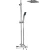 Στήλη ντουζιέρας Imperia χρωμέ, ορειχάλκινη, με κώδωνα 200x200mm, τηλέφωνο, διανομέα 3 λειτουργιών και ρυθμιζόμενο ύψος.Imperia chrome brass shower column with 200x200mm head, handset, 3-function diverter and adjustable height.