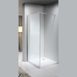 Καμπίνα Walk-In NANO 70x190cm, διάφανο κρύσταλλο 8mm, χρωμέ προφίλ αλουμινίου, inox αντιρίδα 75–120cm.Walk-In NANO shower cabin 70x190cm, clear 8mm glass, chrome aluminum profiles, inox adjustable brace 75–120cm.