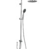 Στήλη ντουζιέρας Grenada χρωμέ, ορειχάλκινη, με κώδωνα Ø200, τηλέφωνο 3 λειτουργιών, διανομέα Ø32 και ρυθμιζόμενο ύψος.Grenada chrome brass shower column with Ø200 head, 3-mode handset, Ø32 diverter and adjustable height.